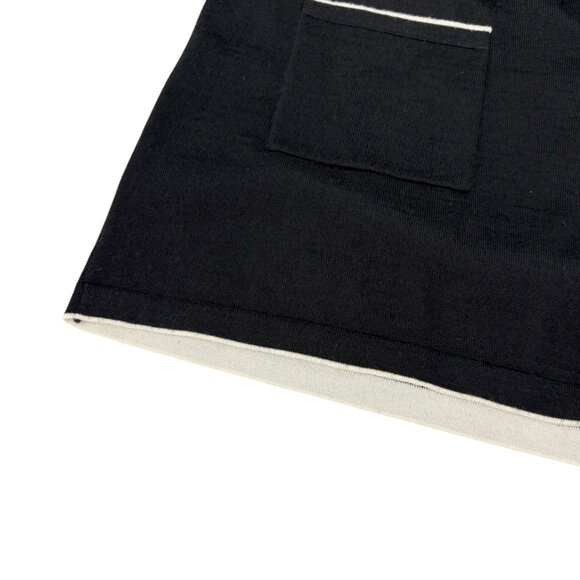 CHANEL Sport Vintage 06A CC Mark Logo Knit Cardigan #46 Black White [106364] - Picture 7 of 12